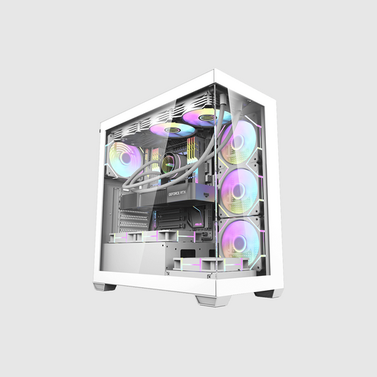 FIRST WAVE NEXUS Workstation PC - Intel Core i9-14900K, 64GB DDR5 RAM, 1TB NVMe SSD + 1TB HDD, Zotac RTX4060 8GB Graphics - Win11 Pro, 1+1 Year Warranty For Video Editing, 3D Modeling (Snow White)