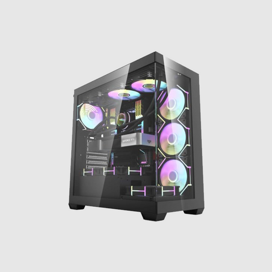 FIRST WAVE VERTEX Workstation PC - Intel Core i9-14900K, 64GB DDR5 RAM, 1TB NVMe SSD + 1TB HDD, Zotac RTX4060 8GB Graphics - Win11 Pro, 1+1 Year Warranty For Video Editing, 3D Modeling (Jet Black)