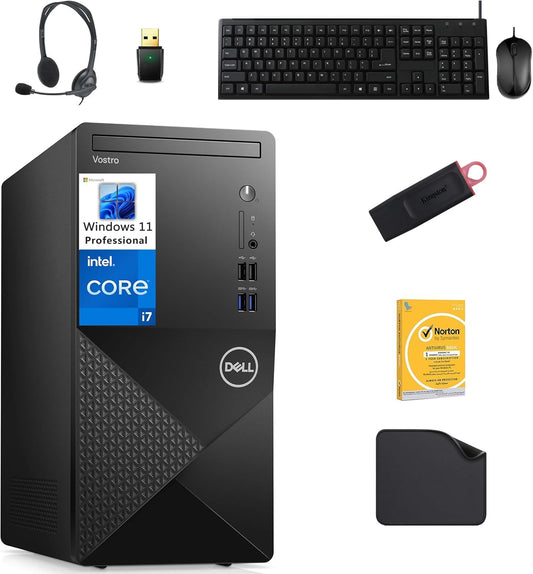 Dell Business Desktop PC 3910 Tower | Includes Wifi Adapter+Headset+128GB USB Drive+MOUSE PAD+Antivirus | 12th Gen Intel Core i7-12700K, 32GB RAM, 1TB SSD, 4GB Graphic Card | Windows 11 Pro (Upgrade)