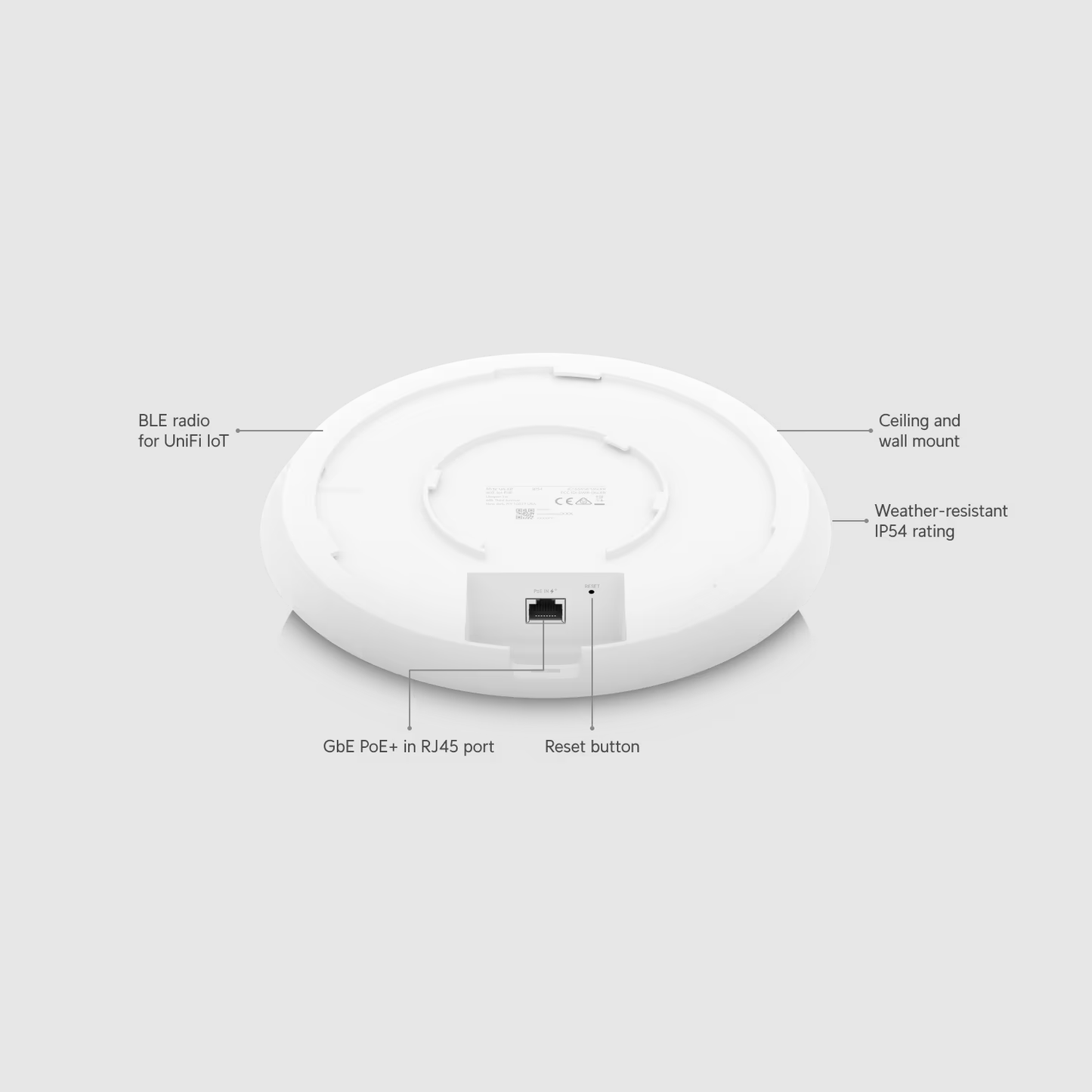 Ubiquiti Networks UniFi U6 Long Range Indoor WiFi 6 Access Point – Dual-Band, 5 GHz (2.4 Gbps), 2.4 GHz (600 Mbps), Supports 300+ Clients, High-Power Coverage, White