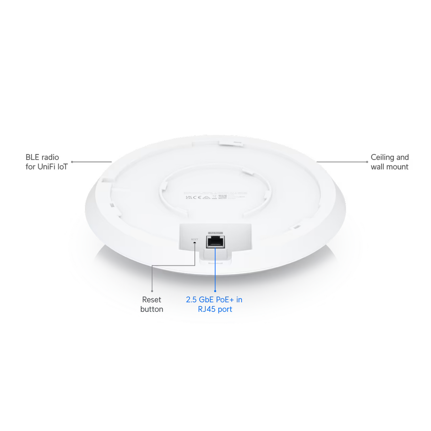 Ubiquiti Networks UniFi U6-Enterprise Indoor WiFi 6 Access Point – Dual-Band, 5 GHz (4.8 Gbps), 2.4 GHz (573.5 Mbps), Supports 500+ Clients, Enterprise-Grade Performance, White