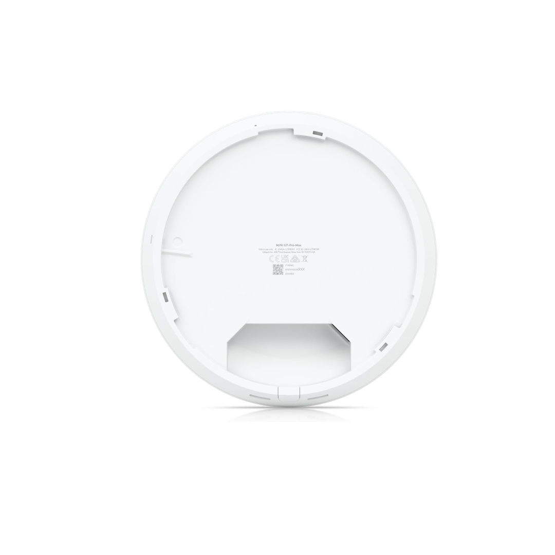 Ubiquiti Networks UniFi U7 PRO MAX Indoor WiFi 7 Access Point - Dual-Band, 6 GHz (5.7 Gbps), 2.4 GHz (688 Mbps), Supports 300+ Clients, SGCC Steel Design, White