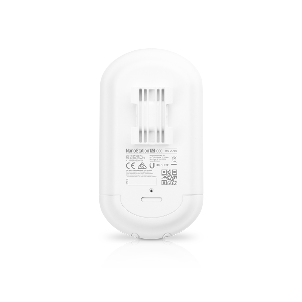 Ubiquiti Networks NanoStation Loco 5AC Outdoor Wireless Bridge – 5 GHz (450+ Mbps), 13 dBi Integrated Antenna, 10+ km Range, PoE Support, Compact Weather-Resistant Design, White