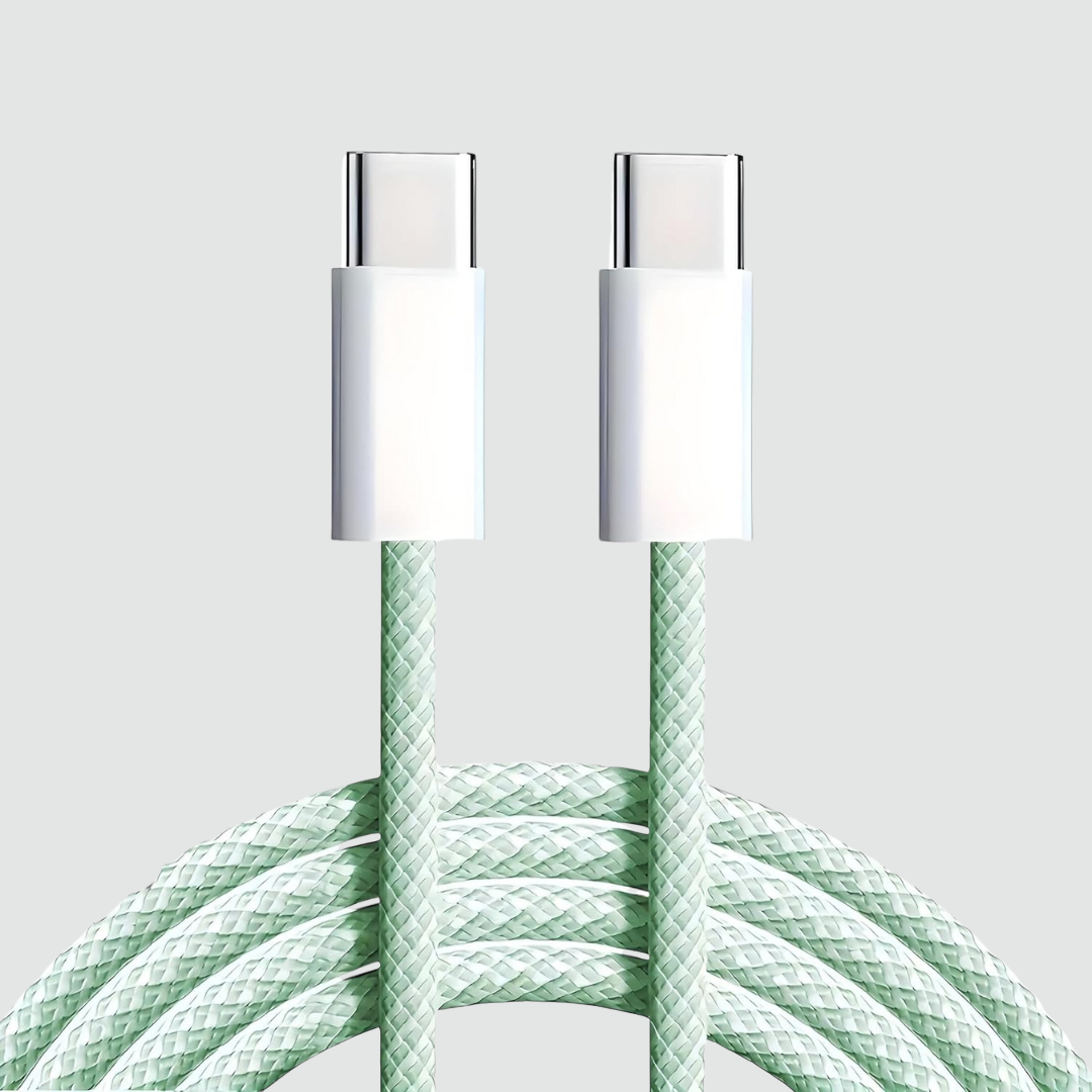 FIRST WAVE USB C Cable 1M, 60W Braided USB C to Type C, Data Transfer & PD Fasting Charging Compatible for iPhone 16 Pro Max/MacBook/Tablets/Galaxy S25 Ultra/Samsung/Huawei/Xiaomi
