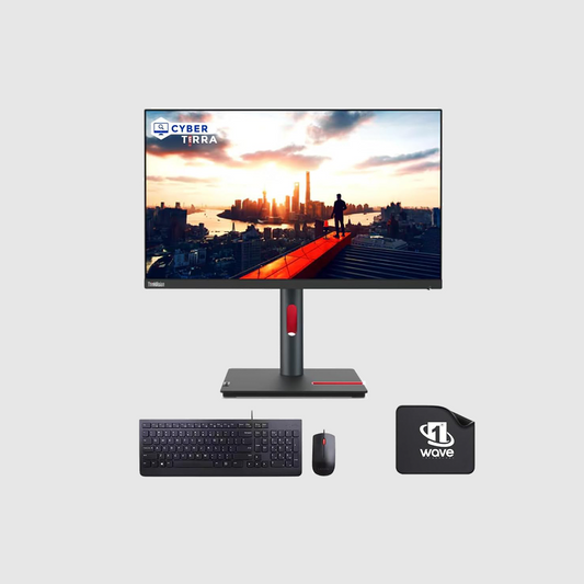Lenovo 24" Business Monitor QHD ThinkVision (P24h-30) FREE Wired Keyboard + Mouse + Mousepad | 60Hz, 5ms Response Time, USB Type-C, Eye safe, 99% sRGB color