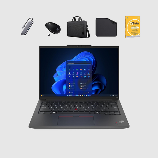 Lenovo Business Laptop E14 Gen 6 - FREE 8 in 1 HUB + Wireless Mouse + Laptop Bag + Antivirus + Mouse Pad | Intel Ultra 5-125U, 16GB RAM - 1TB SSD, Windows 11 Pro (Upgrade)