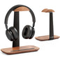 First Wave Headset Stand – Premium Walnut Wood Headphone Holder with Storage Base & Aluminum Support | Sleek Desktop Organizer for AirPods Max/Beats/Bose/Sony/Sennheiser/Gaming Headphones