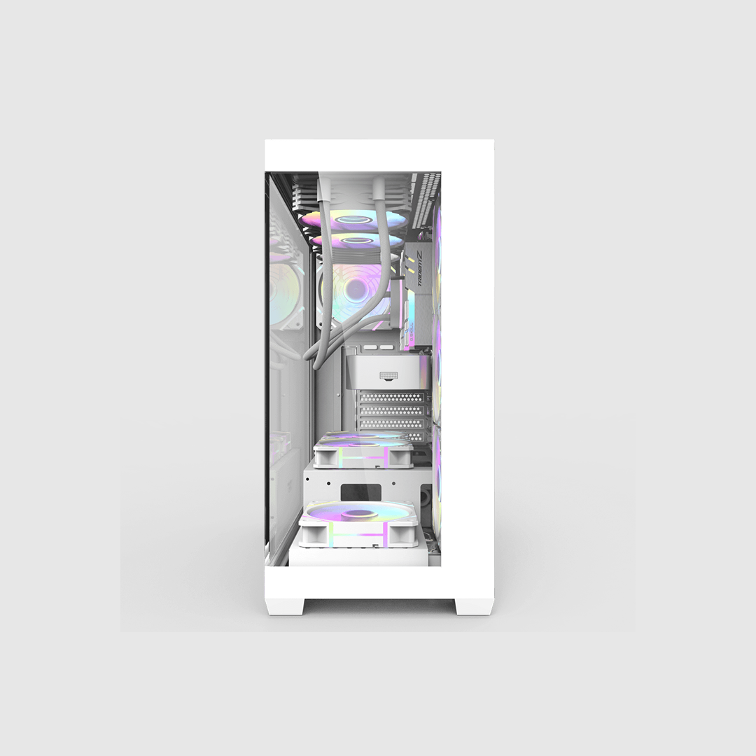 FIRST WAVE NEXUS Workstation PC - Intel Core i9-14900K, 64GB DDR5 RAM, 1TB NVMe SSD + 1TB HDD, Zotac RTX4060 8GB Graphics - Win11 Pro, 1+1 Year Warranty For Video Editing, 3D Modeling (Snow White)