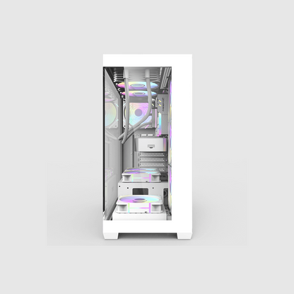 FIRST WAVE NEXUS Workstation PC - Intel Core i9-14900K, 64GB DDR5 RAM, 1TB NVMe SSD + 1TB HDD, Zotac RTX4060 8GB Graphics - Win11 Pro, 1+1 Year Warranty For Video Editing, 3D Modeling (Snow White)