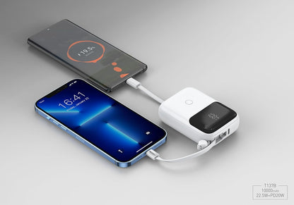 EKR Power Bank 22.5W USB-C, 10000mAh Small Portable Charger, PD3.0 Fast Charging Battery Pack, 3 Outputs Phone Charger for iPhone 16/15/14/13/12/11 series/Android/Samsung/Google/Airpods - Black