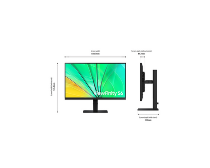 Samsung 24" S60D QHD ViewFinity Monitor - High Resolution, LS24D606EAMXUE, 24-Inch Display, QHD Clarity, Sleek Design - Includes Wireless Mouse + Mouse Pad