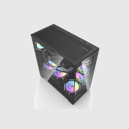 FIRST WAVE VERTEX Workstation PC - Intel Core i9-14900K, 64GB DDR5 RAM, 1TB NVMe SSD + 1TB HDD, Zotac RTX4060 8GB Graphics - Win11 Pro, 1+1 Year Warranty For Video Editing, 3D Modeling (Jet Black)