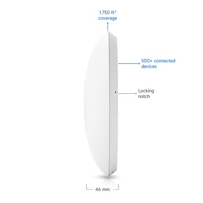 Ubiquiti Networks UniFi U7 PRO MAX Indoor WiFi 7 Access Point – Tri-Band, 6 GHz (5.7 Gbps), 5 GHz (4.8 Gbps), 2.4 GHz (1.2 Gbps), Supports 500+ Clients, Premium Design, White