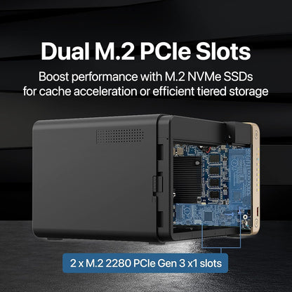 Q-NAP TS664 NAS 6 Bay (16GB RAM) – Preconfigured with NAS HDDs, High-Performance Desktop Network Storage Device - FREE Extrenal SSD 512GB for Backup (48TB (6 x 8TB HDDs))