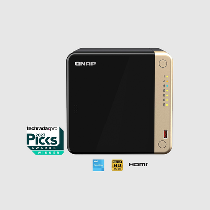 Q-NAP TS464 NAS 4 Bay (16GB RAM) – Preconfigured with (16TB/24TB/32TB) NAS HDDs, High-Performance Desktop Network Storage Device - FREE Extrenal SSD 512GB for Backup (24TB (4 x 6TB HDDs))