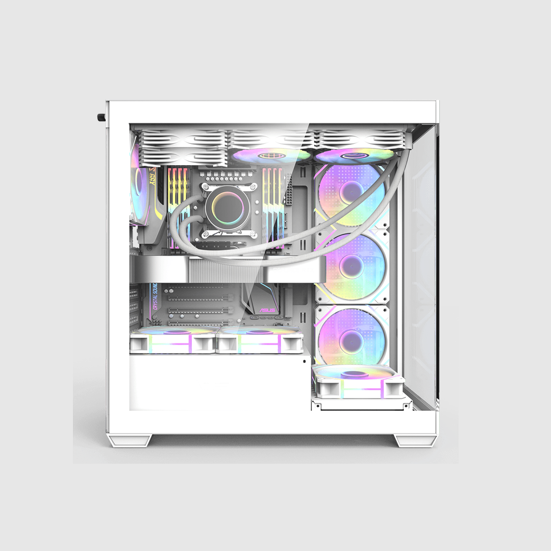 FIRST WAVE NEXUS Workstation PC - Intel Core i9-14900K, 64GB DDR5 RAM, 1TB NVMe SSD + 1TB HDD, Zotac RTX4060 8GB Graphics - Win11 Pro, 1+1 Year Warranty For Video Editing, 3D Modeling (Snow White)