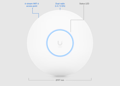 Ubiquiti Networks UniFi U6 PRO Indoor WiFi 6 Access Point – Dual-Band, 5 GHz (4.8 Gbps), 2.4 GHz (573.5 Mbps), Supports 300+ Clients, Sleek White Design