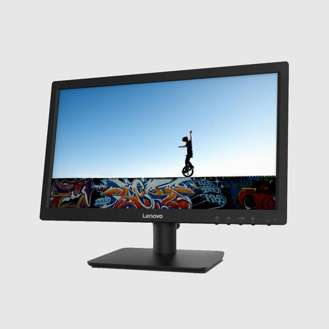 Lenovo 18.5" HD Monitor (D19-10) FREE Wired Keyboard + Mouse + Mousepad | Anti-glare, Slim Design, VGA Input