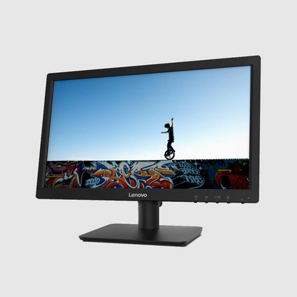 Lenovo 18.5" HD Monitor (D19-10) FREE Wired Keyboard + Mouse + Mousepad | Anti-glare, Slim Design, VGA Input