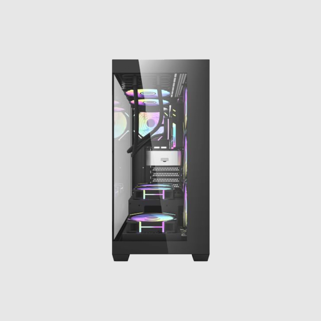 FIRST WAVE VERTEX Workstation PC - Intel Core i9-14900K, 64GB DDR5 RAM, 1TB NVMe SSD + 1TB HDD, Zotac RTX4060 8GB Graphics - Win11 Pro, 1+1 Year Warranty For Video Editing, 3D Modeling (Jet Black)