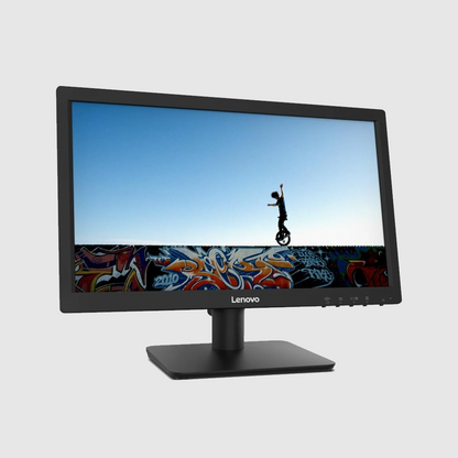 Lenovo 18.5" HD Monitor (D19-10) FREE Wired Keyboard + Mouse + Mousepad | Anti-glare, Slim Design, VGA Input