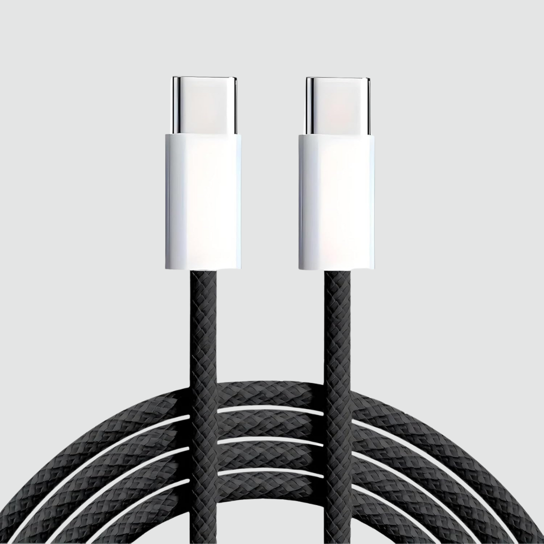 FIRST WAVE USB C Cable 1M, 60W Braided USB C to Type C, Data Transfer & PD Fasting Charging Compatible for iPhone 16 Pro Max/MacBook/Tablets/Galaxy S25 Ultra/Samsung/Huawei/Xiaomi