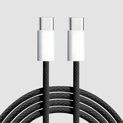 FIRST WAVE USB C Cable 1M, 60W Braided USB C to Type C, Data Transfer & PD Fasting Charging Compatible for iPhone 16 Pro Max/MacBook/Tablets/Galaxy S25 Ultra/Samsung/Huawei/Xiaomi