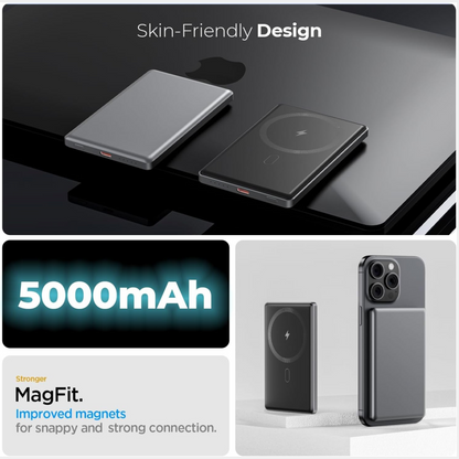 EKR 5000mAh Slim Power Bank, 15W Wireless Charging, PD20W Fast Charging for iPhone 16/15/14/13/12/ series/Samsung/Android/Google/Airpods