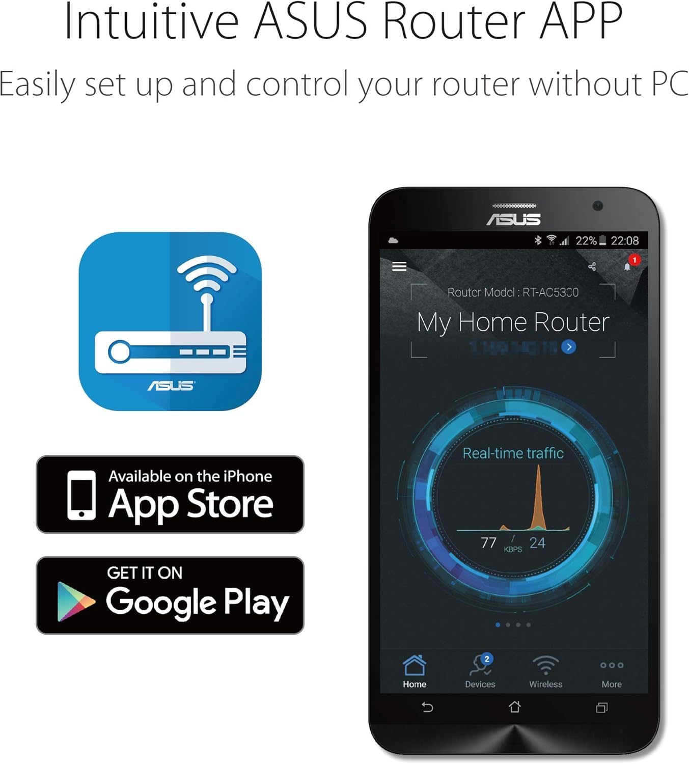 ASUS ROG Strix GS-AX5400 WiFi 6 Gaming Router - Dedicated Gaming Port, VPN Fusion, Free Lifetime Internet Security, Instant Guard, AiMesh, Adaptive QoS, Port Forwarding, Aura RGB - Black