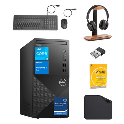 Dell Business Desktop PC 3030, 14th Gen Intel i3-14100, W11 Pro (Include 1st Wave Headset Stand + Wifi USB + Wired Mouse + Keyboard + MousePad + Antivirus)
