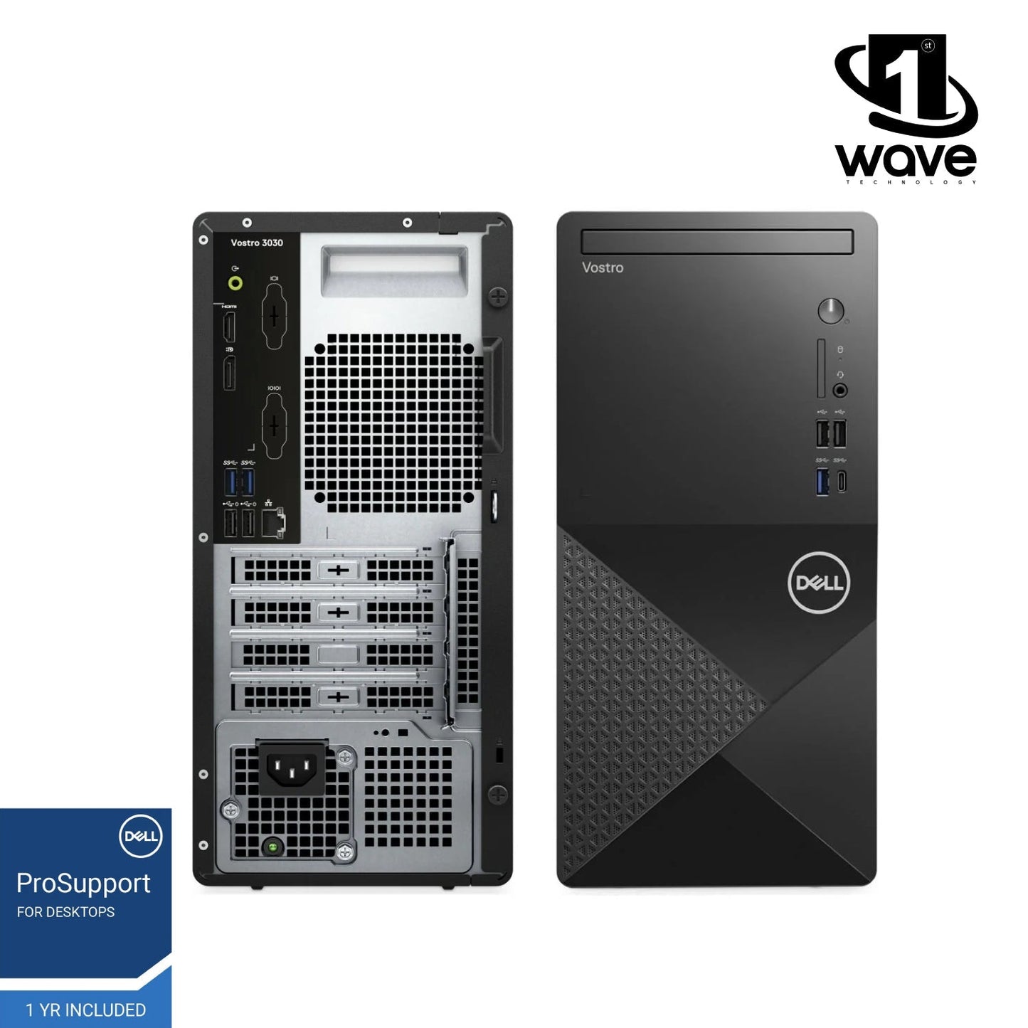 Dell Business Desktop PC 3030, 14th Gen Intel i3-14100, W11 Pro (Include 1st Wave Headset Stand + Wifi USB + Wired Mouse + Keyboard + MousePad + Antivirus)