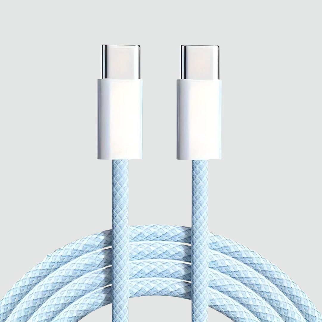FIRST WAVE USB C Cable 1M, 60W Braided USB C to Type C, Data Transfer & PD Fasting Charging Compatible for iPhone 16 Pro Max/MacBook/Tablets/Galaxy S25 Ultra/Samsung/Huawei/Xiaomi